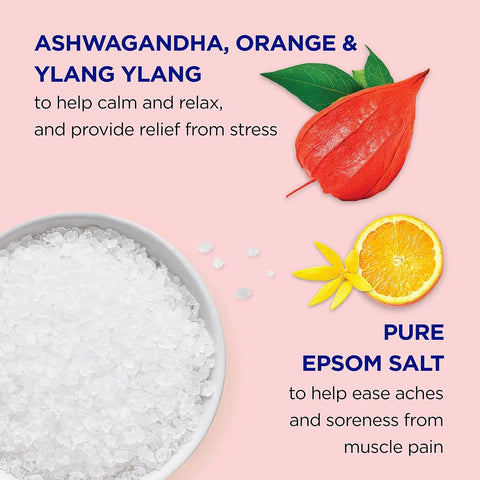 Dr Teal's Foaming Bath with Pure Epsom Salt, Ashwagandha, 34 fl oz (Pack of 4)