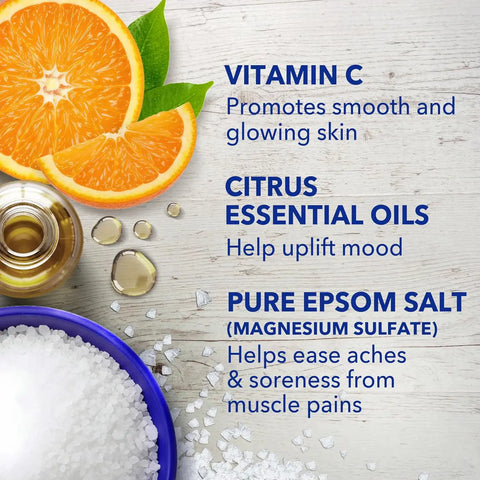 Dr Teal's Epsom Salt Magnesium Soak, Glow & Radiance with Vitamin C & Citrus Essential Oils, 3 lbs (Pack of 4)