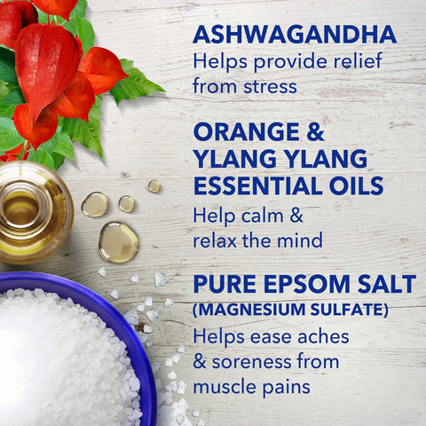 Dr Teal's Epsom Salt Magnesium Soak, Ashwagandha & Essential Oils, 3 lbs (Pack of 4)
