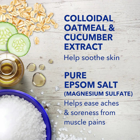 Dr Teal's Epsom Salt Magnesium Soak, Sensitive Skin with Colloidal Oatmeal & Cucumber, 3 lbs (Pack of 4)